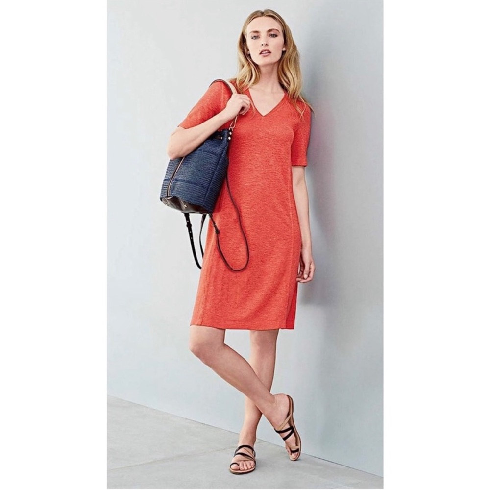 Eileen‎ Fisher Organic Cotton Hemp Twist Geranium Dress
